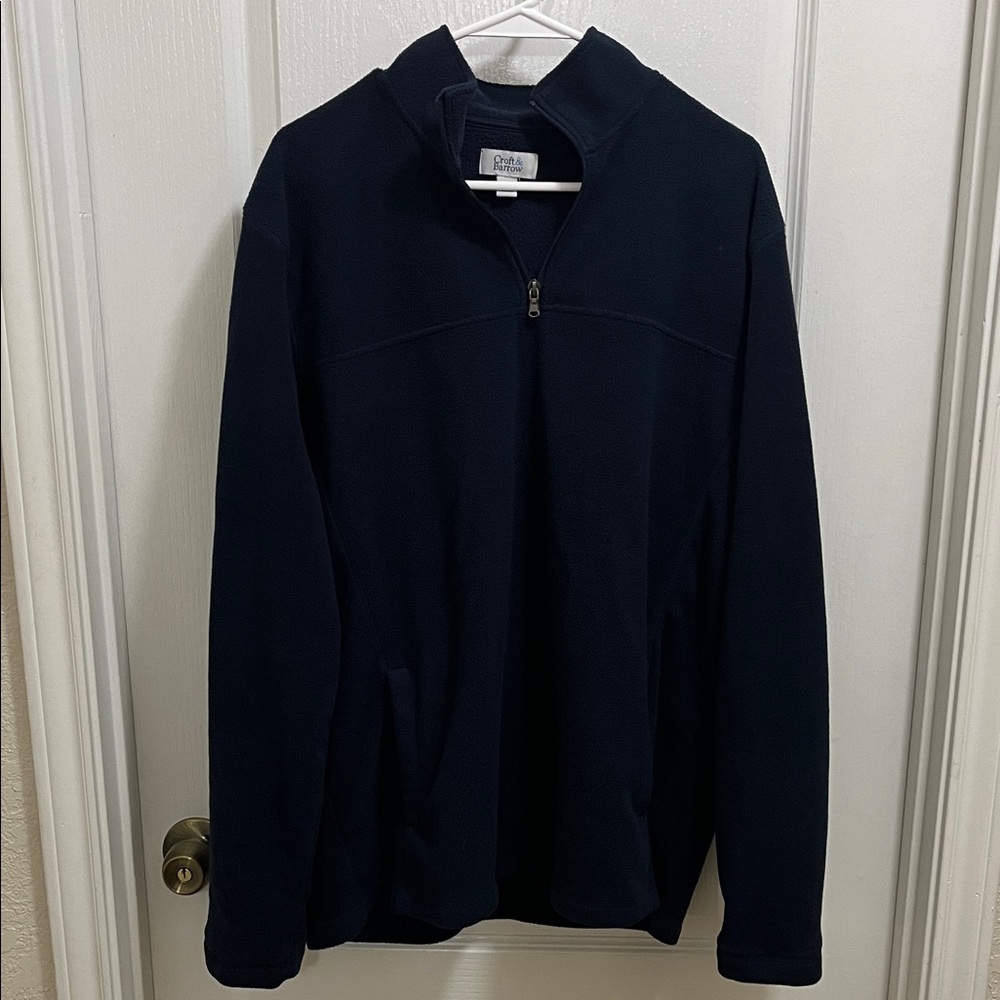 Croft & Barrow Men's Navy Blue Quarter Zip Sweater